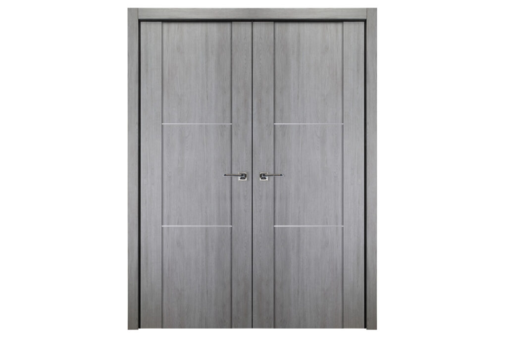 Nova Italia Stile 2H Light Grey Laminate Interior Door - Double Door