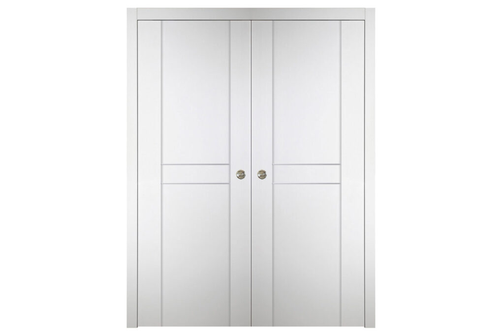 Nova Italia Stile 2HC Alaskan White Laminate Interior Door - Double Pocket