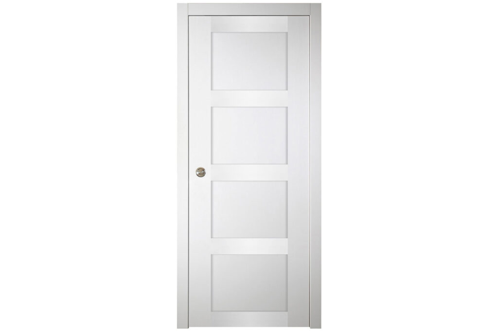 Nova Italia Stile 4 Lite Alaskan White Laminate Interior Door - Single Pocket