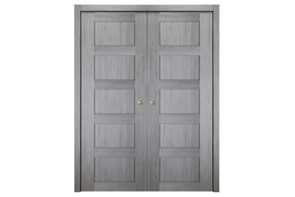 Nova Italia Stile 5 Lite Light Grey Laminate Interior Door - Double Pocket