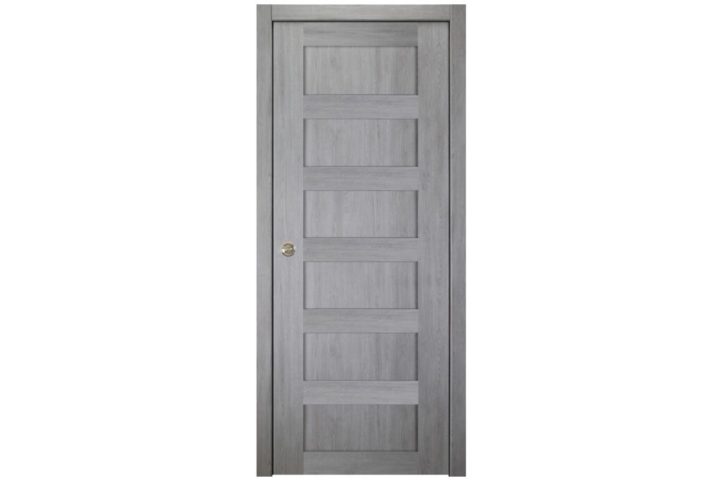 Nova Italia Stile 6 Lite Light Grey Laminate Interior Door - Single Pocket