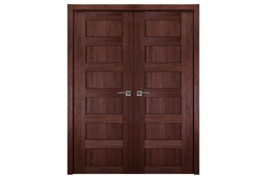 Nova Italia Stile 6 Lite Prestige Brown Laminate Interior Door - Double Door