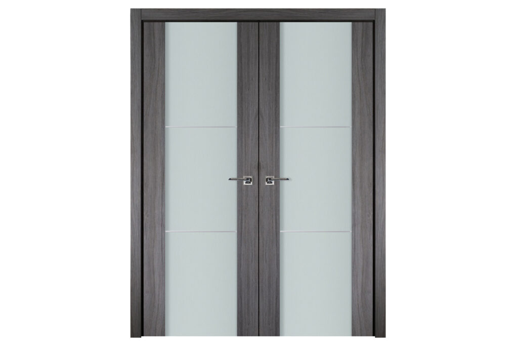 Nova Italia Vetro 2H Swiss Elm Laminate Interior Door - Double Door