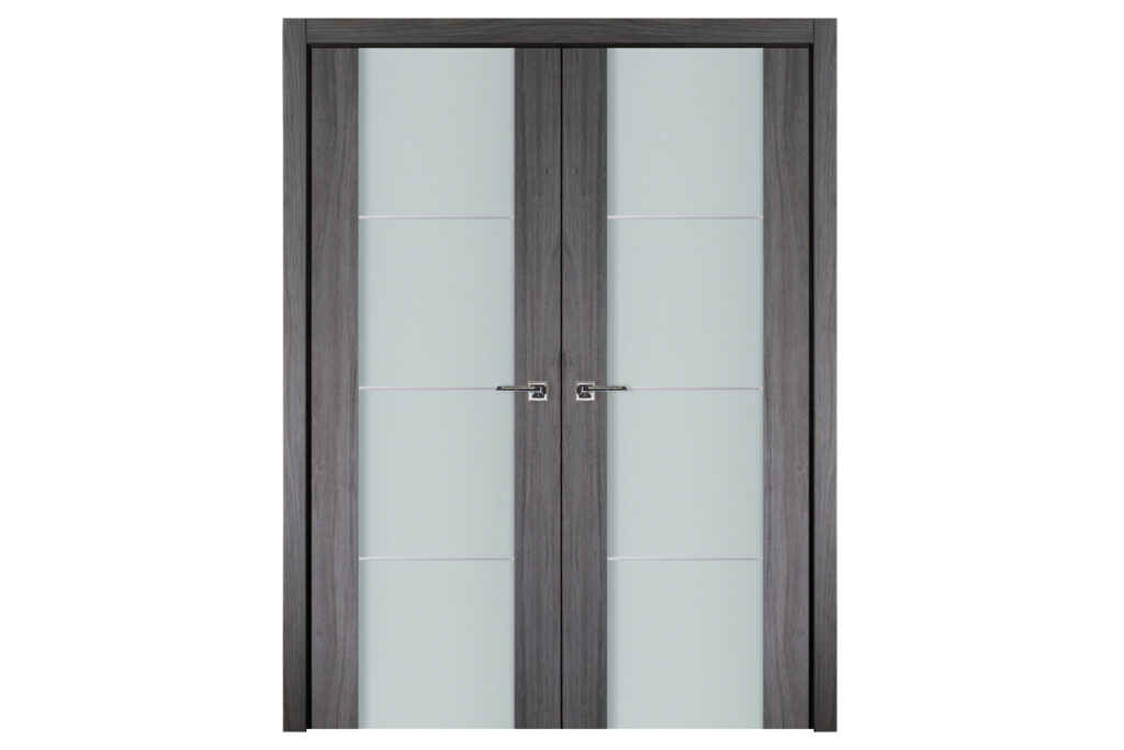Nova Italia Vetro 3H Swiss Elm Laminate Interior Door - Double Door