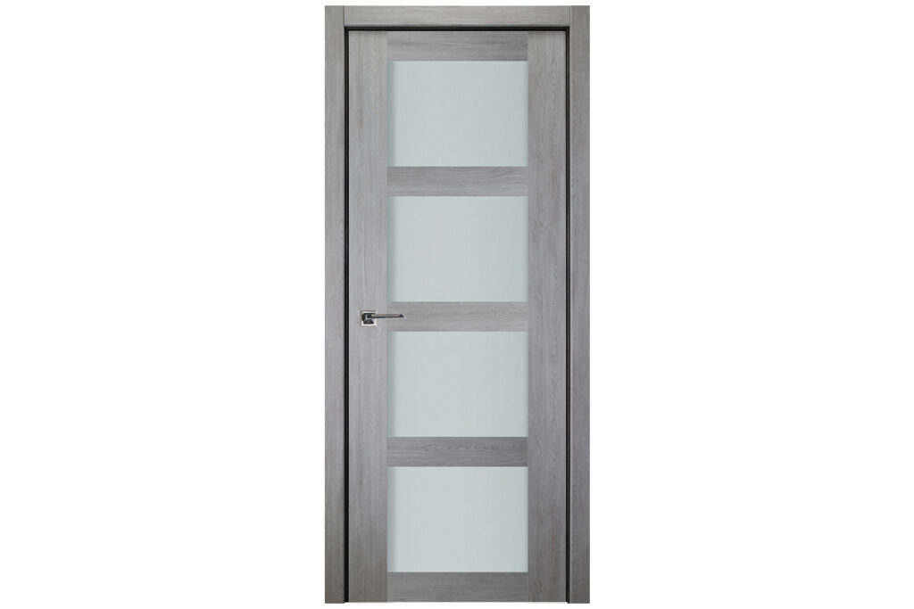 Nova Italia Vetro 4 Lite Light Grey Laminate Interior Door - Single Door