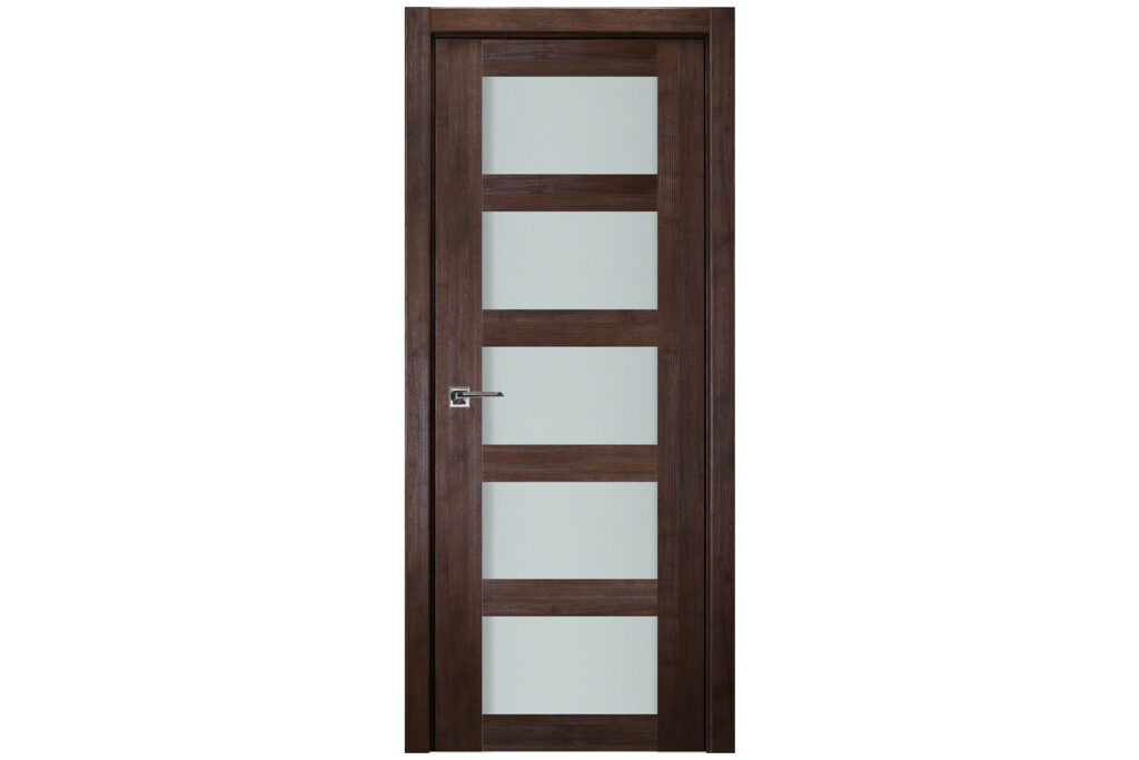 Nova Italia Vetro 5 Lite Prestige Brown Laminate Interior Door - Single Door