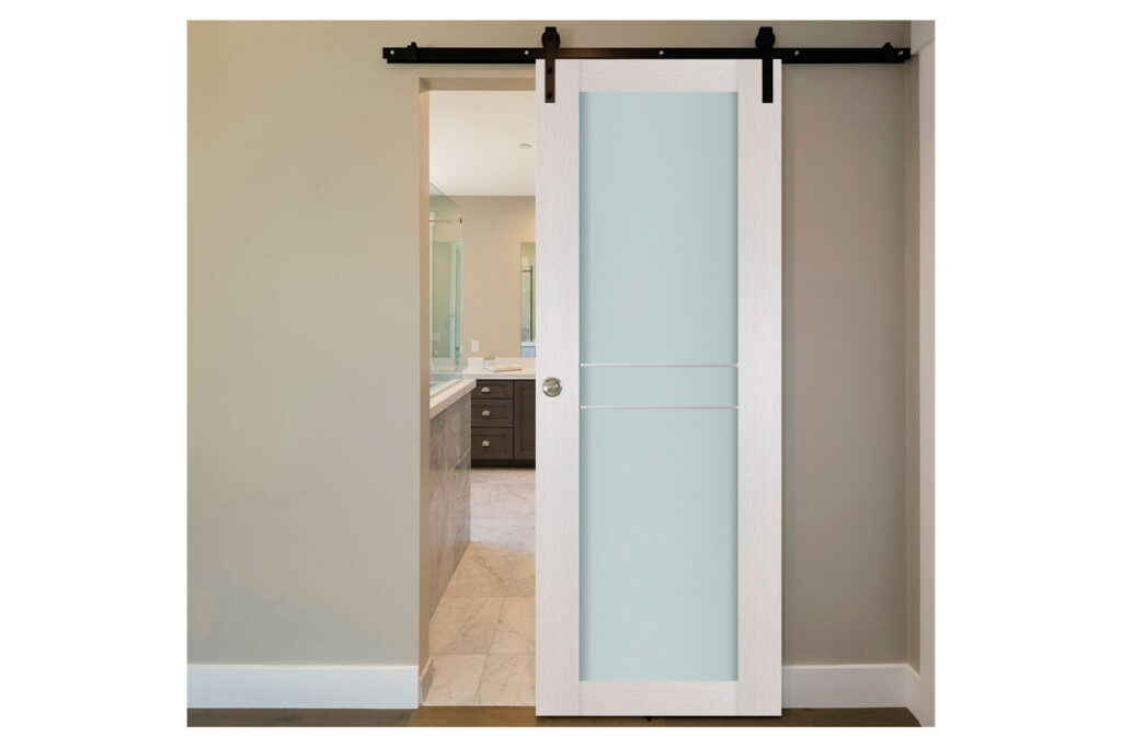 Nova 1 Lite 2HC White Wenge Wood Laminated Modern Interior Door - Barn Door