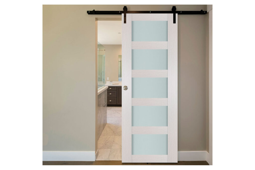 Nova 5 Lite White Wenge Wood Laminated Modern Interior Door - Barn Door