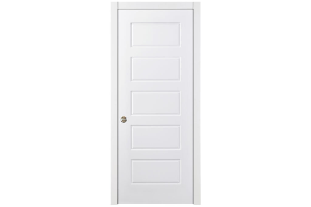Nova 5 Panel Soft White Laminated Traditional interior Door - Single Pocket