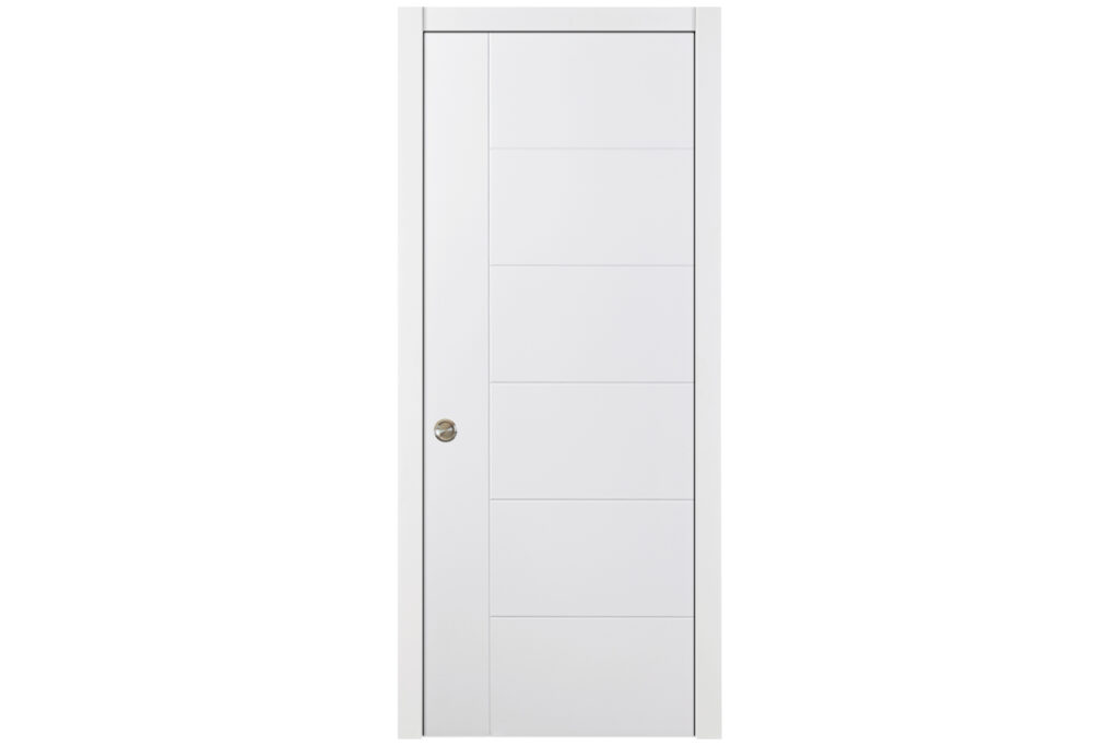 Nova Groove Soft White Laminated Traditional interior Door - Single Pocket