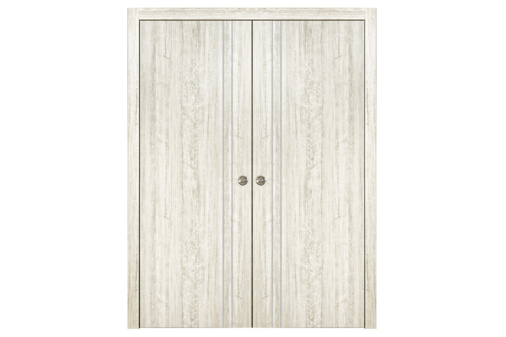 Nova HG-002V Light Aloe Wood Laminated Modern Interior Door - Double Pocket