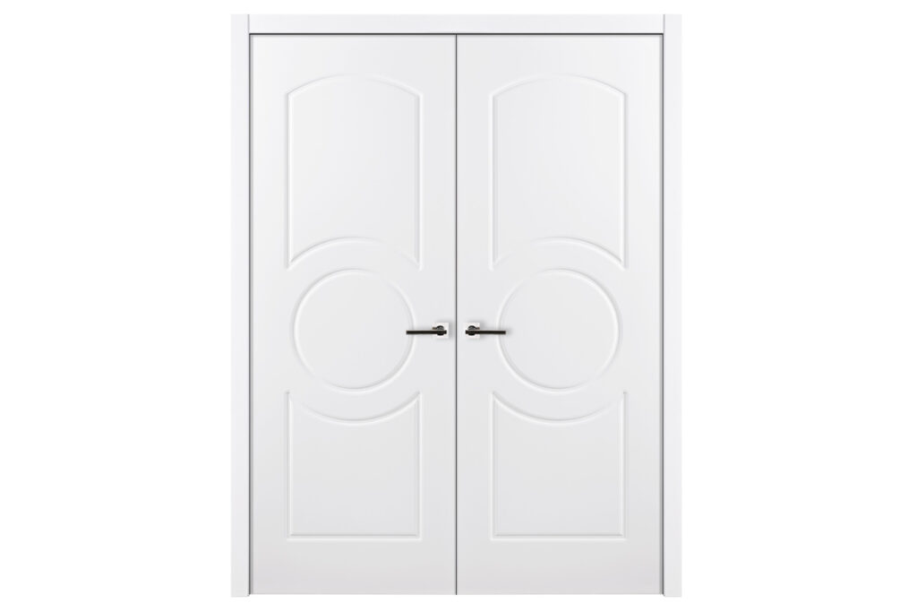 Nova Ovalo Soft White Laminated Traditional interior Door - Double Door