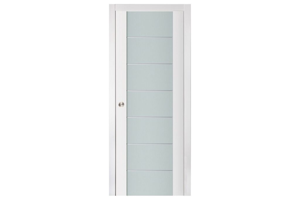 Nova Triplex 009 Soft White Laminated Modern Interior Door - Single Pocket