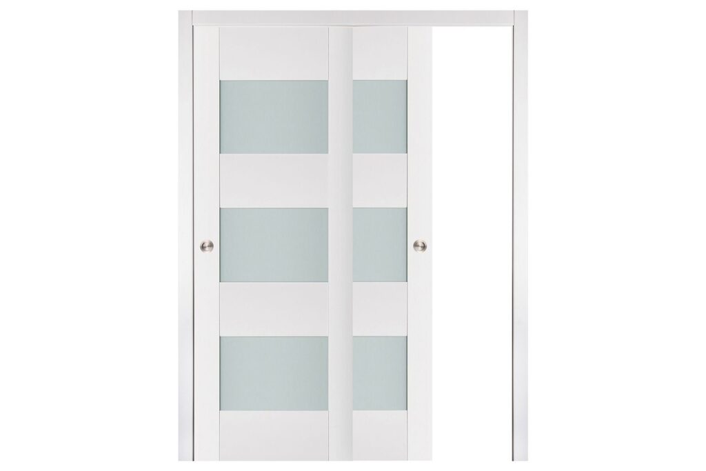 Nova Triplex 015 Soft White Laminated Modern Interior Door - Bypass Door