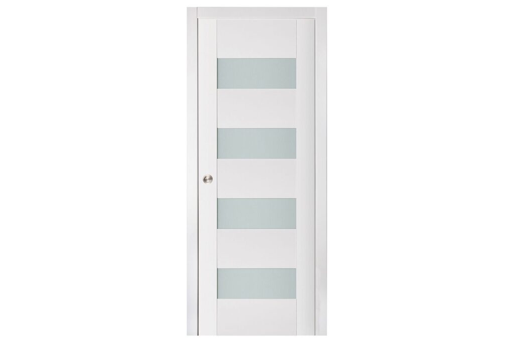 Nova Triplex 017 Soft White Laminated Modern Interior Door - Single Pocket
