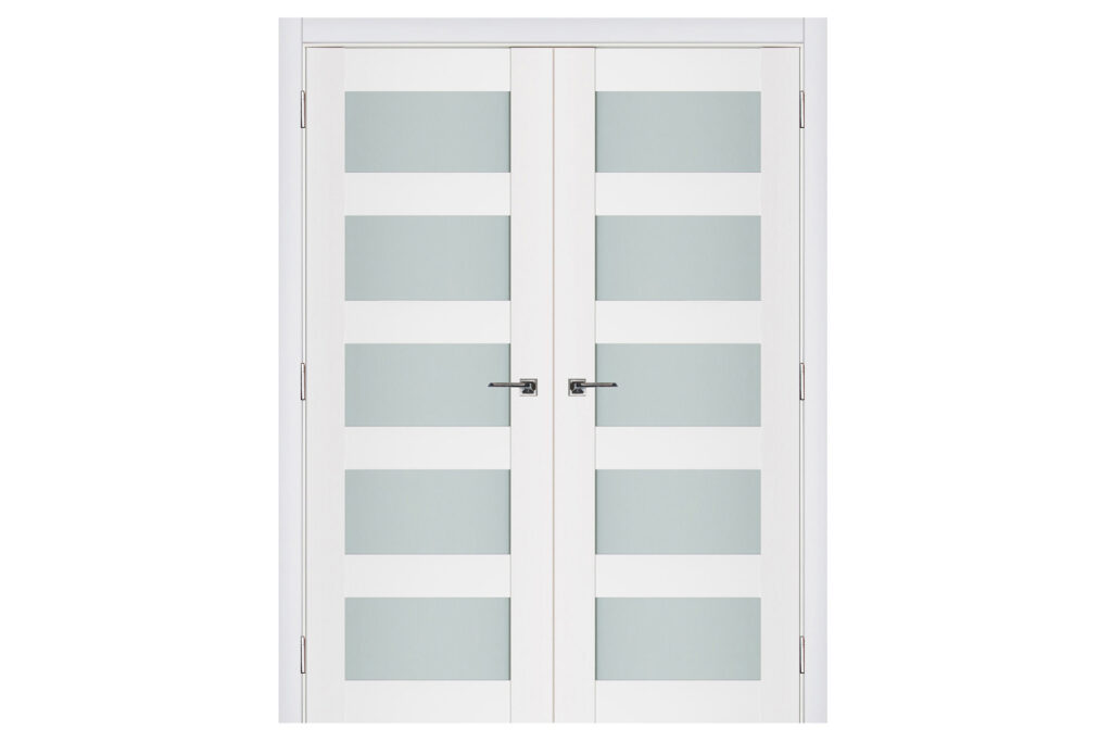 Nova Triplex 022 Soft White Laminated Modern Interior Door - Double Door