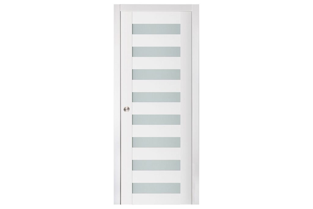 Nova Triplex 025 Soft White Laminated Modern Interior Door - Single Pocket