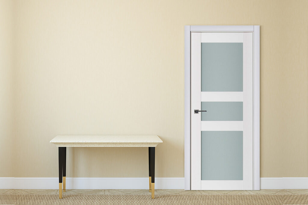 Nova Triplex 029 Soft White Laminated Modern Interior Door