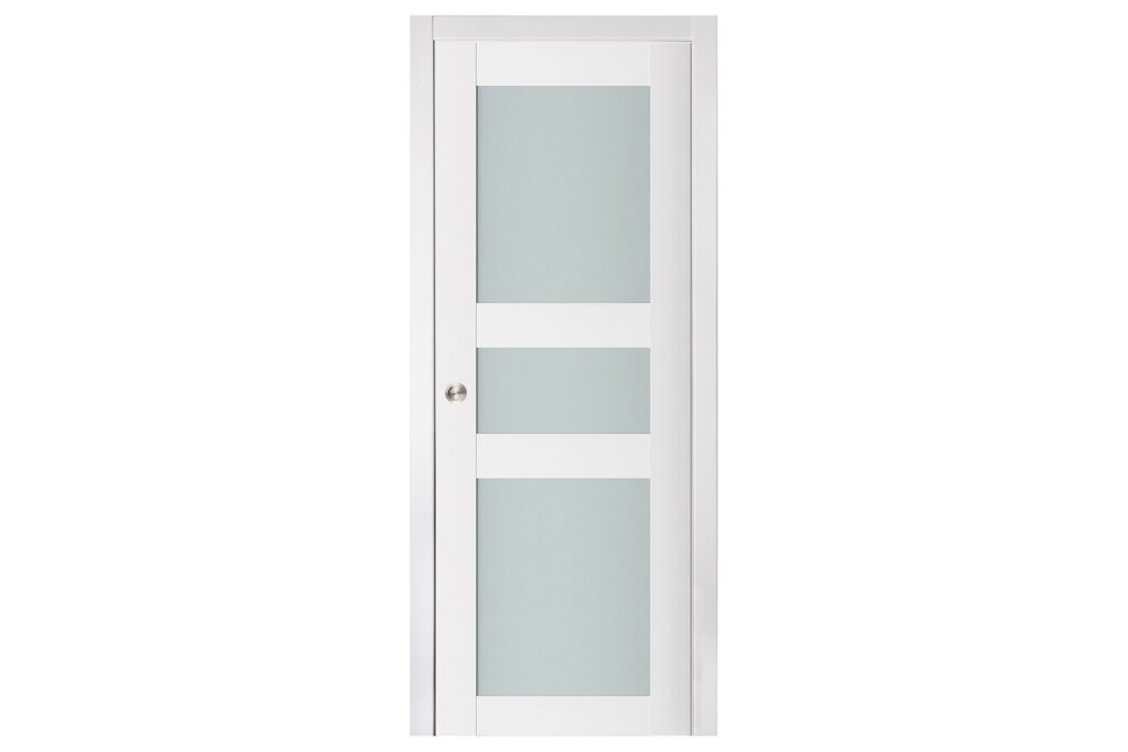 Nova Triplex 029 Soft White Laminated Modern Interior Door - Single Pocket