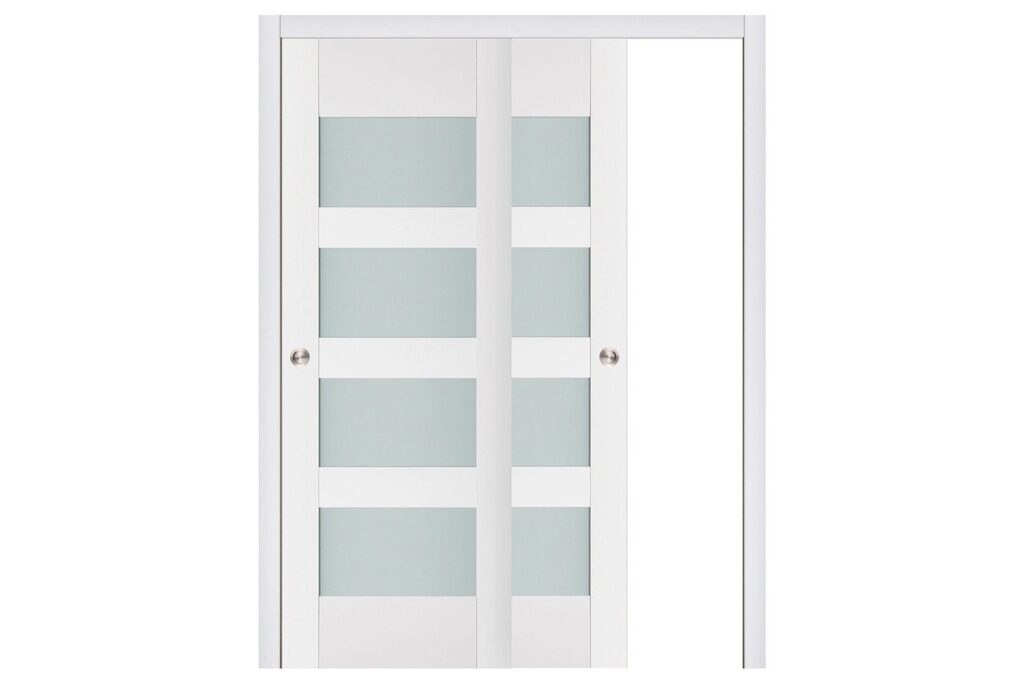 Nova Triplex 035 Soft White Laminated Modern Interior Door - Bypass Door