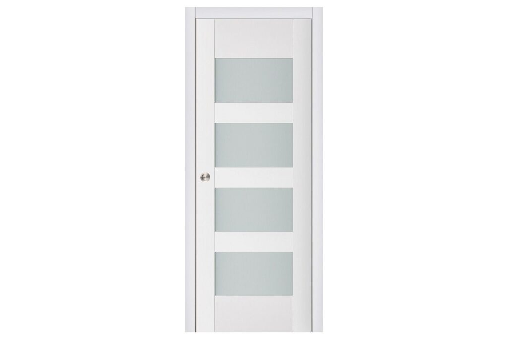 Nova Triplex 035 Soft White Laminated Modern Interior Door - Single Pocket