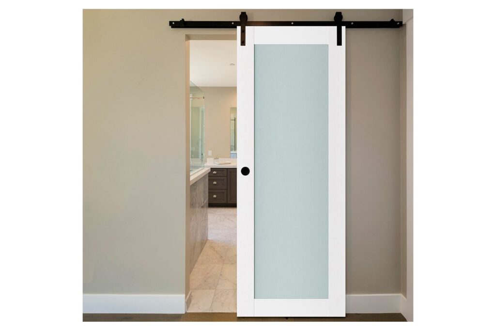 Nova Triplex 054 Soft White Laminated Modern Interior Door - Barn Door