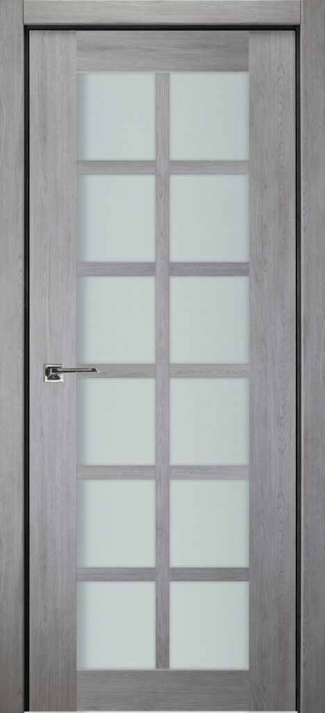 Nova Italia Light Gray 12-Lite Laminated French Door