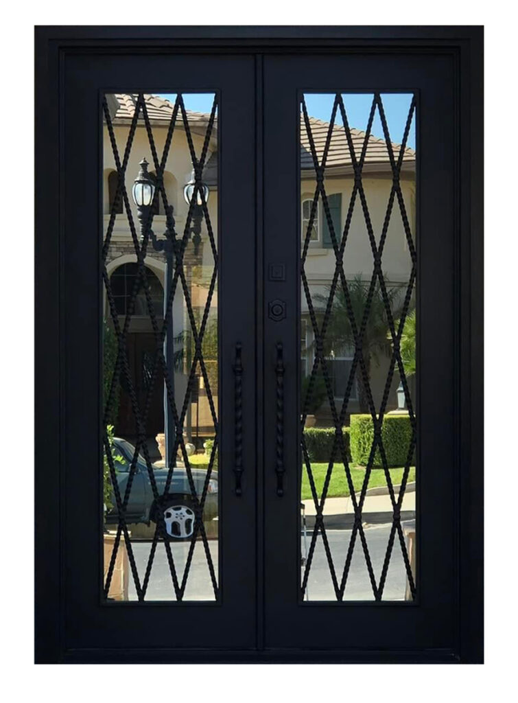 Nova Royal Series Wrought Iron Custom Exterior Door - Style 074